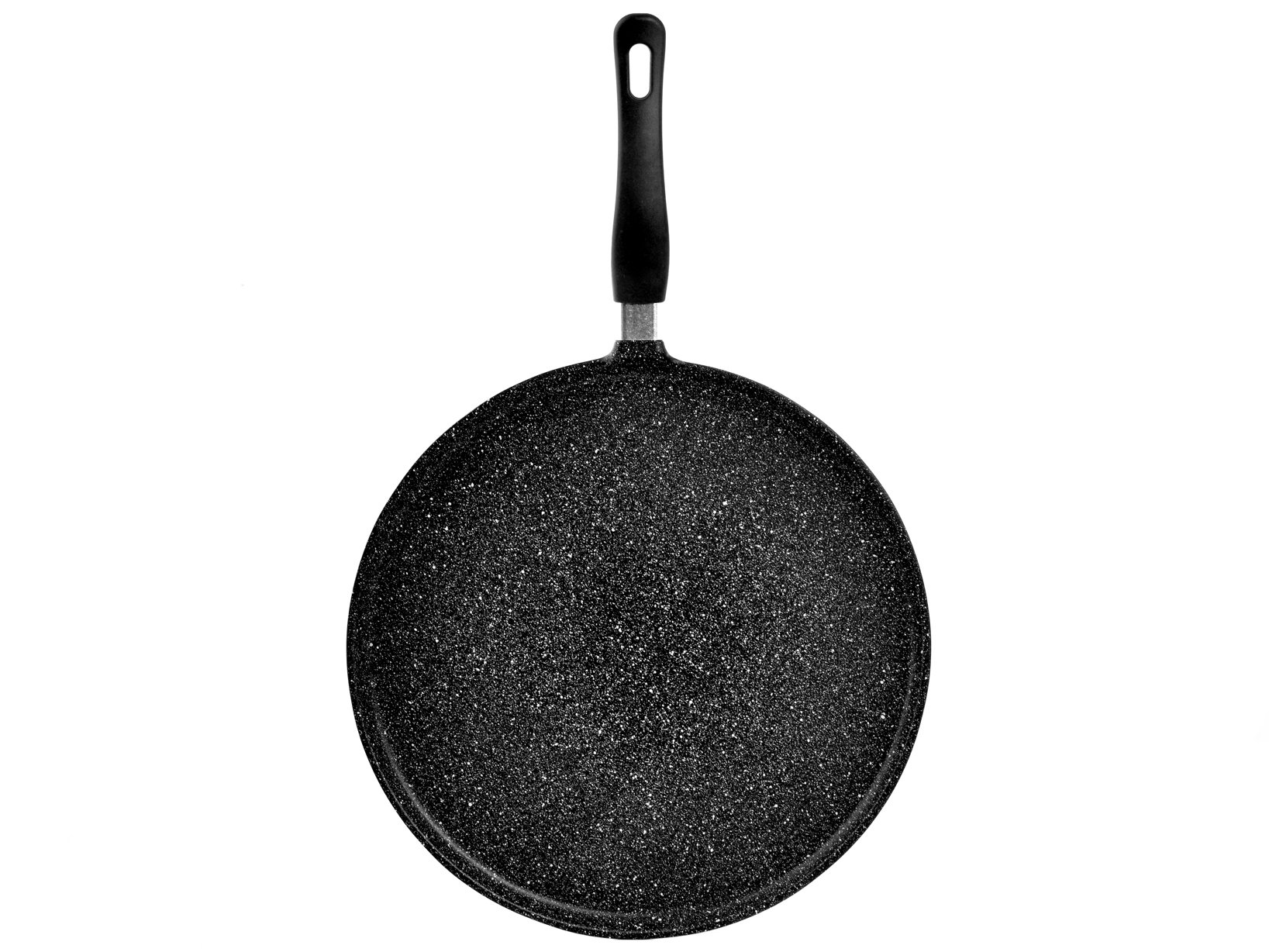 HOME Non-Stick Crepe Pan with Bakelite Handle, Aluminium, Black, 32 cm
