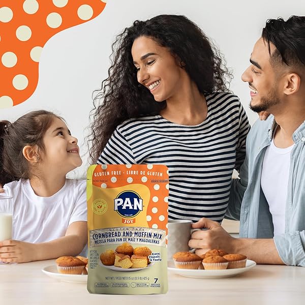 P.A.N CORNBREAD AND MUFFIN MIX – GLUTEN FREE BAKING MIX 0.9 LB. (PACK OF 1)