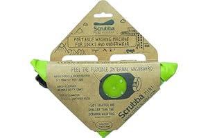 Scrubba Wash Bag MINI Ultra-Compact Washing Machine - Ideal for Travel, Camping & Hiking | Portable Washer & Dry Bag, 50% smaller than original Scrubba