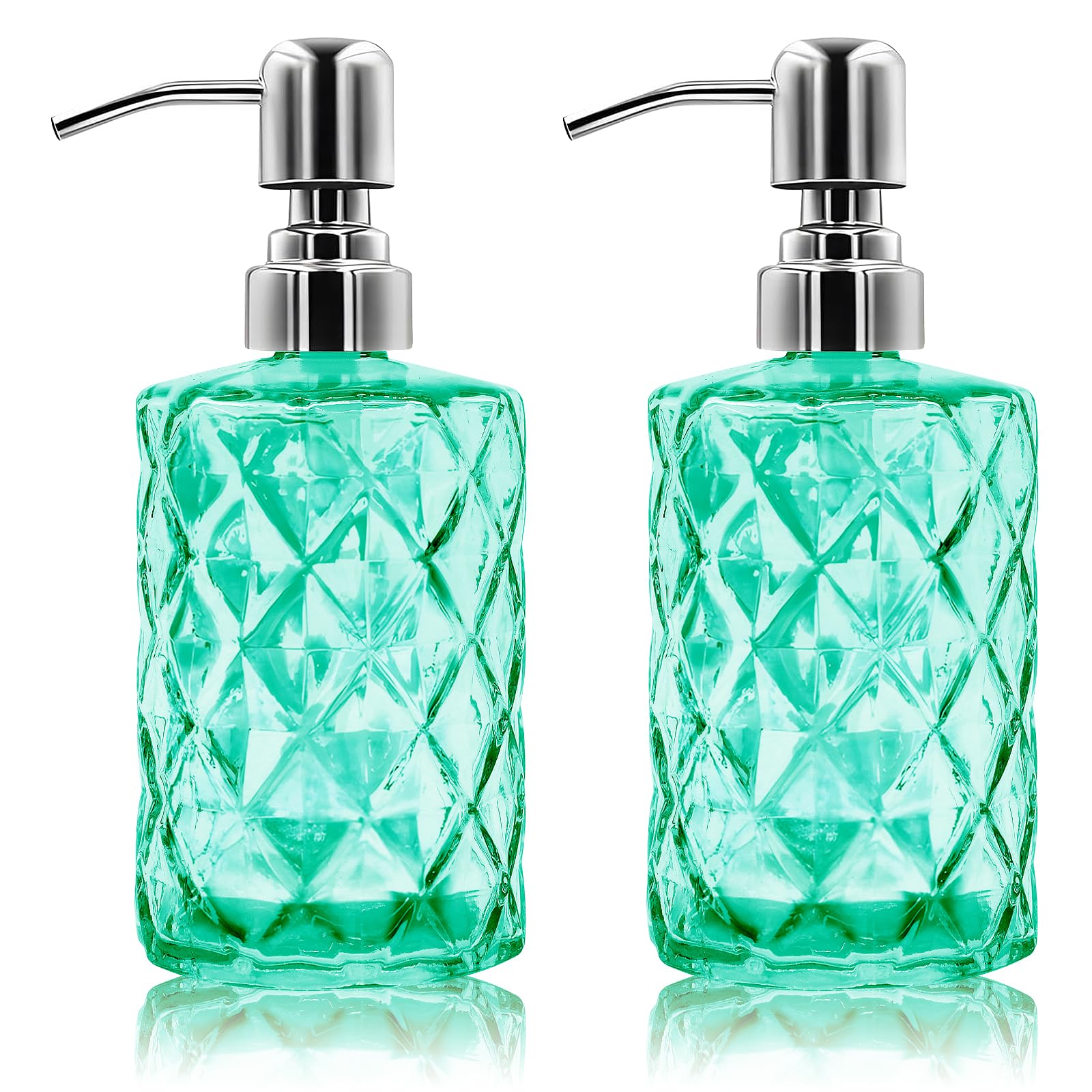 Photo 1 of **only one replacement stainless steel pum**, please see the second photo** 2 Pack 12 Oz Glass Soap Dispenser with Stainless Steel Pump, Refillable Liquid Hand Soap Dispenser for Bathroom, Vanity Countertop, for Kitchen, Laundry Room, Home Decor Accessori