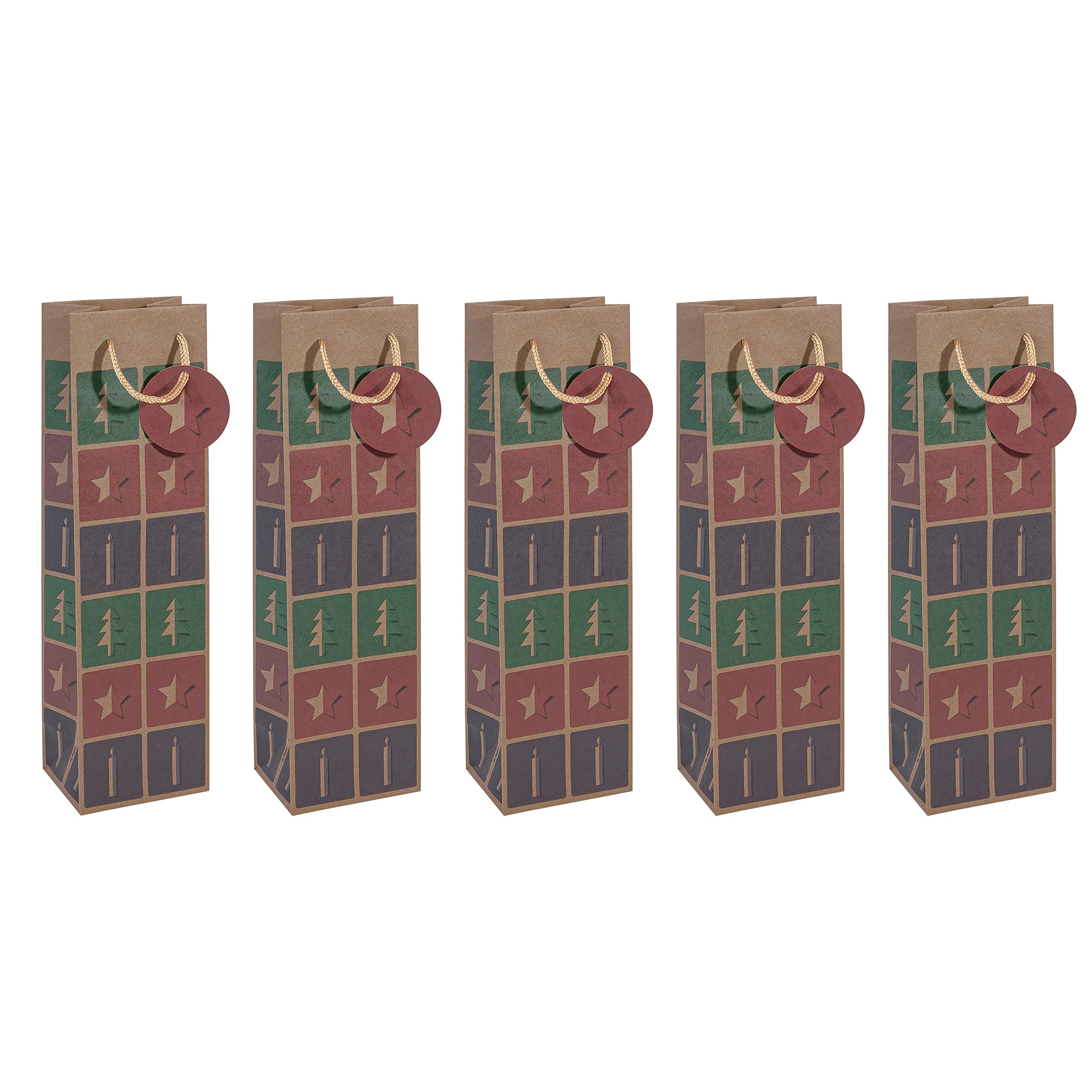 SIGEL GT045 Gift bag bottle, Green, Red, violet, 10 x 35 cm
