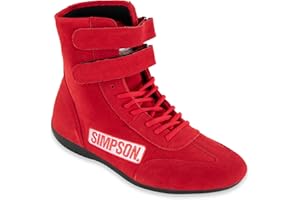 Simpson 28105R High-Top Driving Shoes SFI 3.3/5 Rated Red Size 10-1/2