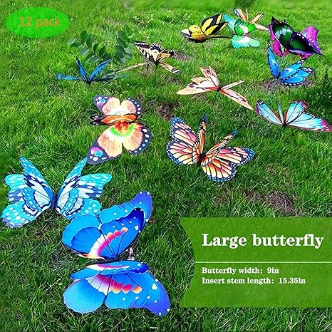 Fendisi Butterfly Garden Stakes Decorations Outdoor 3d Butterflies