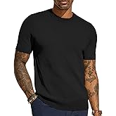 PJ PAUL JONES Mens T-Shirts Crew Neck Waffle Knit Shirt Short Sleeve Tee Shirts Fashion Casual Pullover Tops