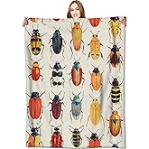 VODRM Beetle Blanket Colorful Insect Boho Throw Blankets,Gifts for Kids Adult Women Men,Lightweight Soft Fleece,Sofa Couch Bed Room Modern Apartment Decor 50x60in
