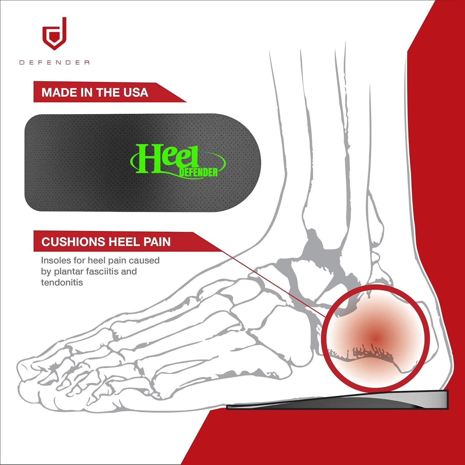 Heel Defender Heel Cups for Achilles Tendon Support | Plantar Fasciitis, Pain Relief Orthotics, Heel Inserts, Heel Cushions, Heel Cups for Men, Heel Cups for Women, Comfort Small: Health & Personal Care