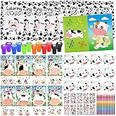 Cinrobiye 72 PCS Cow Party Coloring Book Party Favors Set Cow Gifts Moo Party Decorations Supplies for Farm Animals Favors Goodie Bag Fillers Birthday Party Favor School Classroom Activity Game Prize