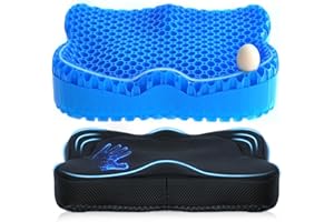 RARIRO Thickened Gel Seat Cushion, Chair Seat Pads for Wheelchair, Gel Cushion Seat for Pressure Coccyx Sciatica Pain Relief, Egg Cushion for Car Office Chair, Cooling Cushion for Long Sitting[Blue-2.75"]
