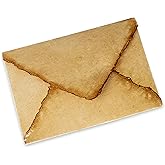 Wanderings Handmade Antiqued Envelope with Deckle Edge - 4.25 x 6.25" - Package of 25 for Writers Invitations Announcements - Cold Press Thick 150 GSM Recycled Paper