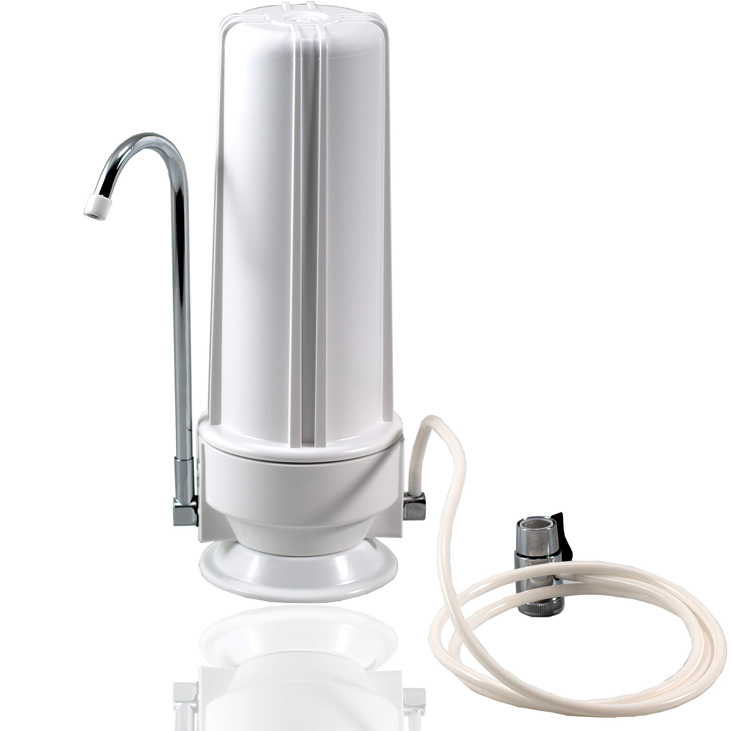 Photo 1 of NU Aqua Countertop Water Filter System - 1 Stage w/Chrome Faucet - Over The Counter Top Drinking Water Purifier Filtration & Dispenser for Kitchen Sink - 120-Day Trial - Filtros de Agua para Tomar