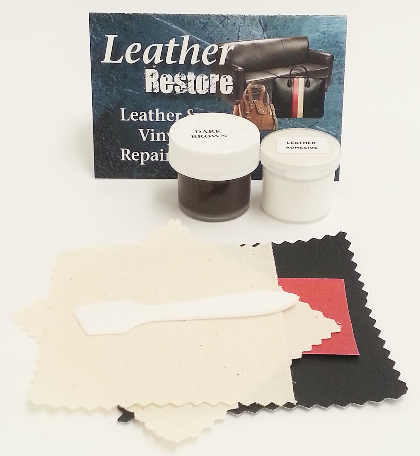 Leather Restore Leather Repair Kit with 1 Jar Color DARK BROWN