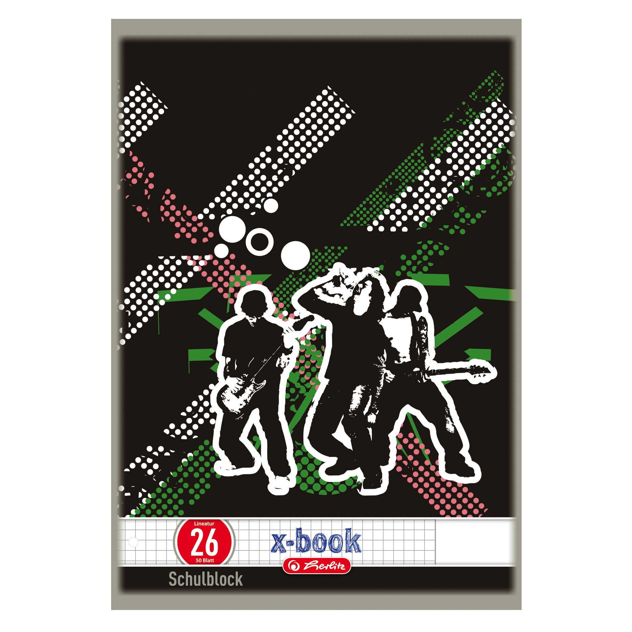 Herlitz 10354991 x.Book School pad, DIN A4, 26 ruling, Squared