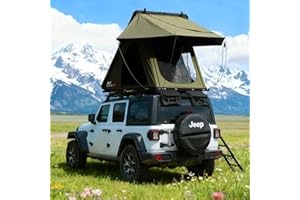 Bayati Naturnest Ultra Light Slim Rooftop Tent Hard Shell, Pop Up Tent with Self-Inflating Mattress for 2 Person Camping, Waterproof 4 Season Tents for Truck, Jeep, SUV, Van, Trailer - Polaris Lite