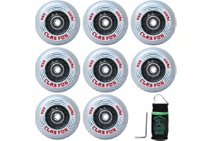 CLAS FOX Inline Skate Wheels With Wheels Bag 72MM/76MM 85A Shining Flash Inline Skate Replacement Wheels With Bearings ABEC-9