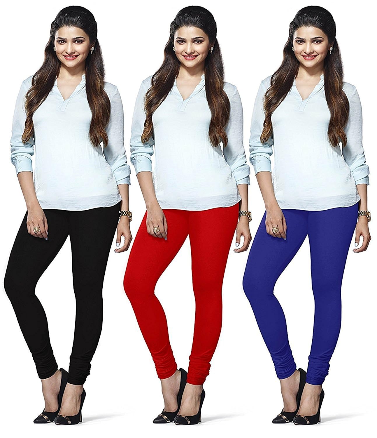 lux-lyra-royalblue-67-red-12-black-11-cotton-churidar-legging-pack-of-3pcs