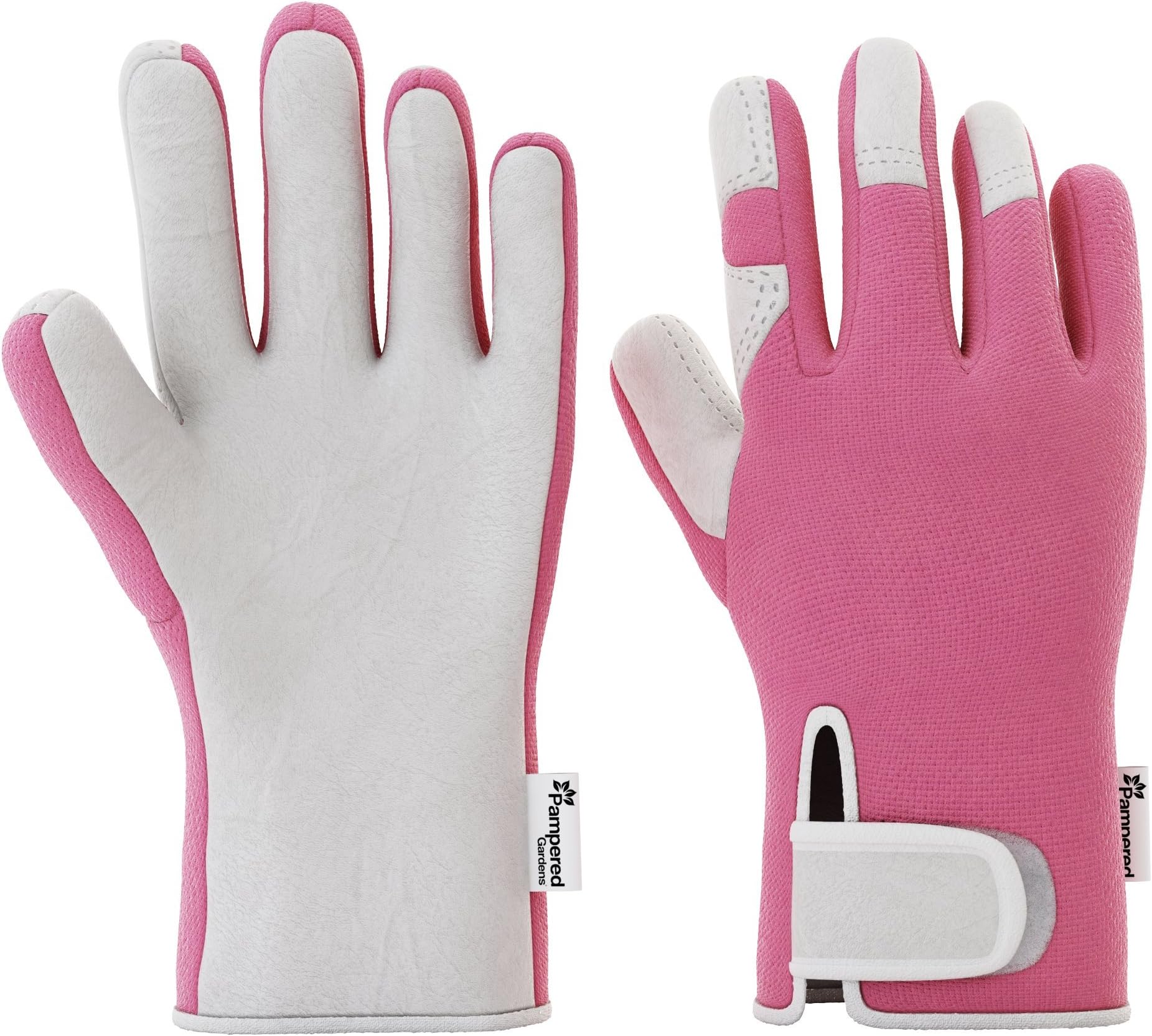 Pampered Gardens Gardening Gloves from Leather LadyArmour Women's Slim Fit (Medium) Hand Protection - Perfect for Garden and House - Even Safe for Pruning Roses - One Ladies Pair