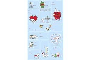 Graphique Peanuts™ Gift Labels | 52 Self-Adhesive Christmas Stickers | 13 Designs with Red Foil Accents | to and from Names | for Holiday Wrapping Paper & Gift Bags