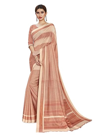 Divaastha Apricot Malbari Silk Abstract Saree with Blouse Piece (VSI1010Apricot)