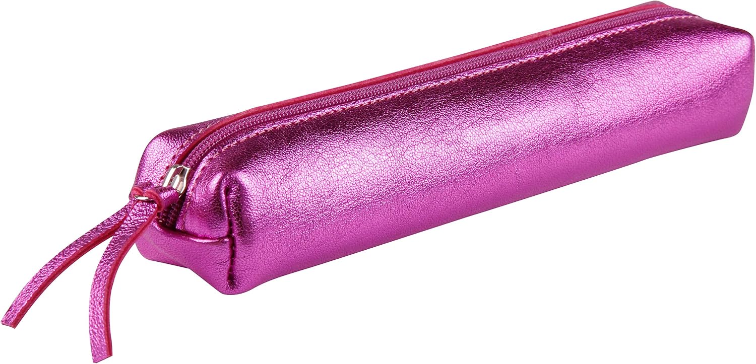 Clairefontaine Cuirisé Pencil Cases, 20 cm, Pink (Lampone), Raspberry, 20 centimeters