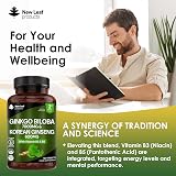 New Leaf Ginkgo Biloba and Korean Ginseng Tablets 120 Vegan Tabs 7000mg view 3