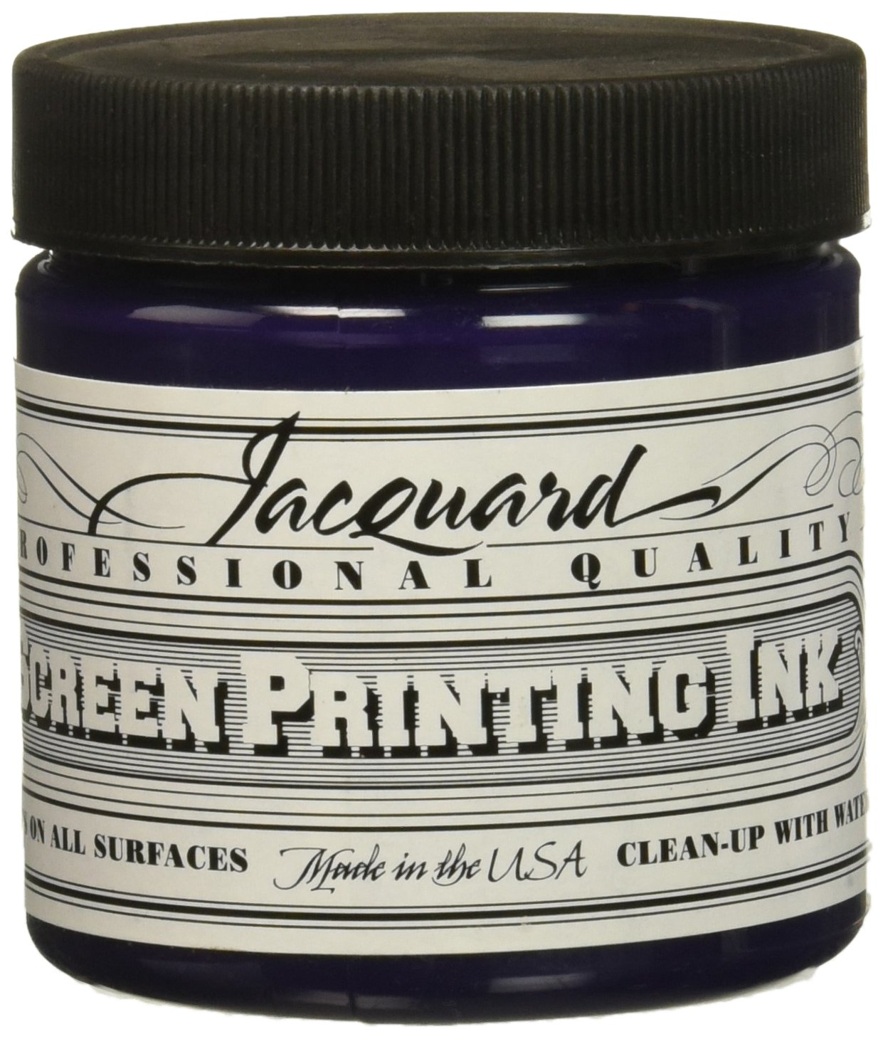 Jacquard Professional Screen Print Ink, Water-Soluable, 4oz Jar, Violet (108)