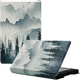Magnetic Case for XTEINK X4 Pro E-Book Reader, Forest Mountains | Ultra-thin Lightweight Leather Protective Cover for 4.3" Xteink X4 Pro with Magnetic Closure, Reserved Charging Hole