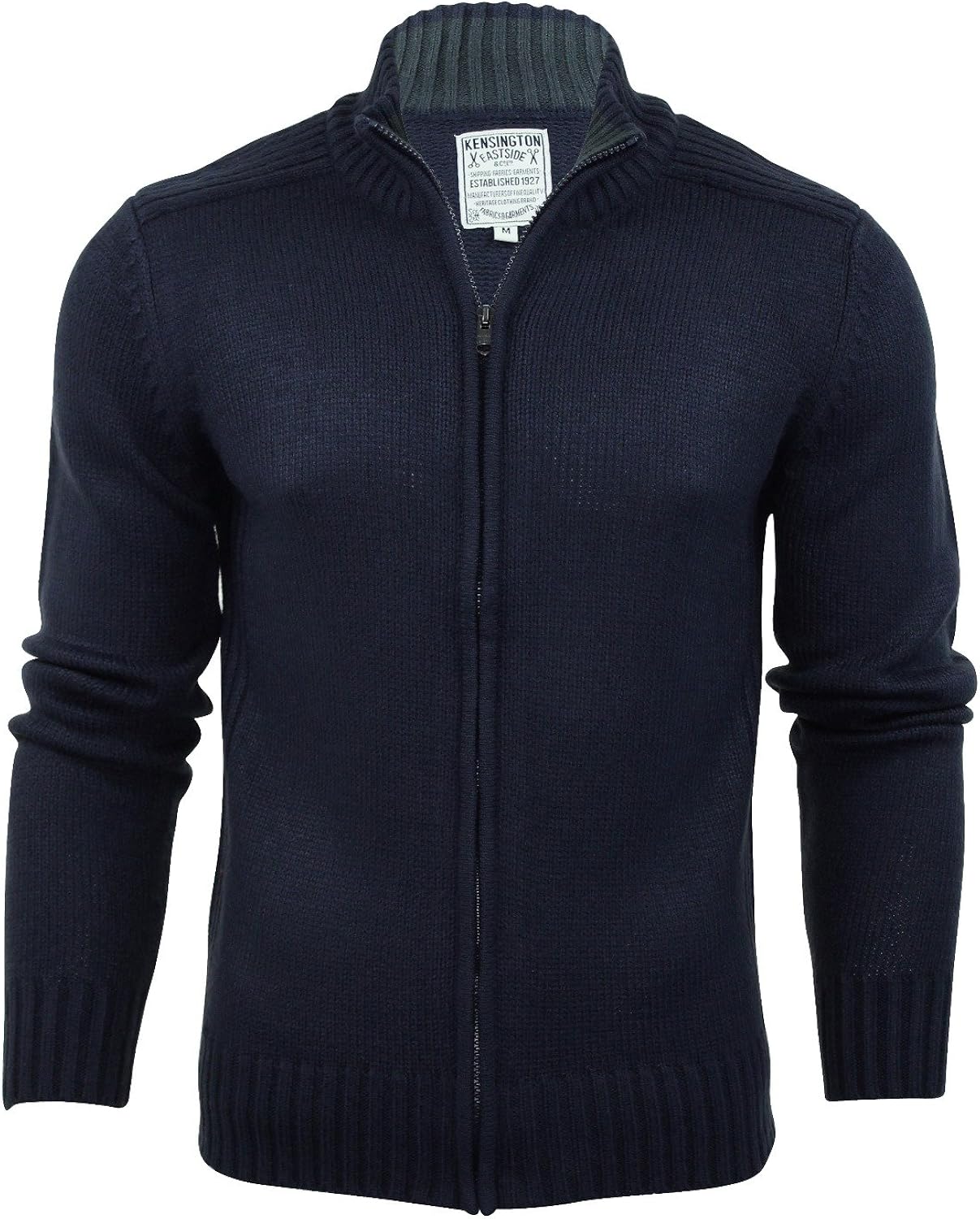 Kensington Dockside Mens Zip Cardigan Jumper Bangor' Funnel Neck Knit