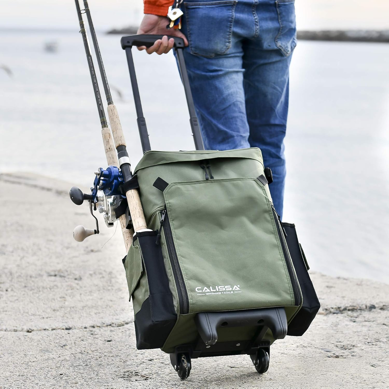 The X-Large 'Recon' Rolling Fishing Backpack, Tackle Box Storage Bag - Non-Corrosive Fishing Tackle Bag with (5X) 3650 Boxes - Fisherman Gifts for Men, Tackle Bags, Backpacks and Tackle Box Organizer: Sports & Outdoors