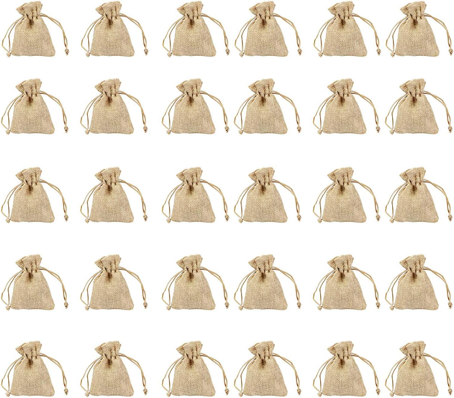 Miss Callory Burlap Bag with Drawstring Linen Bag Burlap Gift Bag Jewelry Pouches Sacks Bag for Wedding Favors Party, DIY 2.75" x 3.5"(30 Pieces)