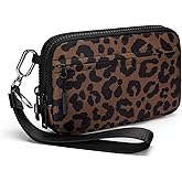 FODOKO Wristlet wallets for women Nylon Quilted Wallet with 4 Zippers,Travel Credit Card,Holder Cell Phone Organizer