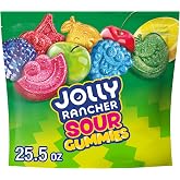 JOLLY RANCHER Sour Gummies Assorted Fruit Gummy Candy Bag, 25.5 oz | Sour Candy, Fruit Gummies in Watermelon, Green Apple, Cherry, Lemon and Blue Raspberry Flavors, Resealable Share Bag, 25.5 oz