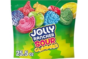 JOLLY RANCHER Sour Gummies Assorted Fruit Flavored Candy Resealable Bag, 25.5 oz