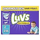 Luvs Ultra Leakguards Disposable Diapers Size 2, 216 Count, ONE MONTH SUPPLY