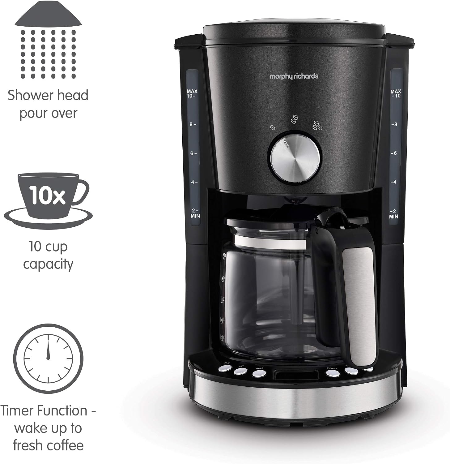Morphy Richards Evoke 162520 Filter Coffee Machine, Black BigaMart