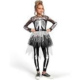 Spooktacular Creations Halloween Girls Skeleton Costume, Ghostly Skeleton Tutu Dress for Girls Halloween Dress Up