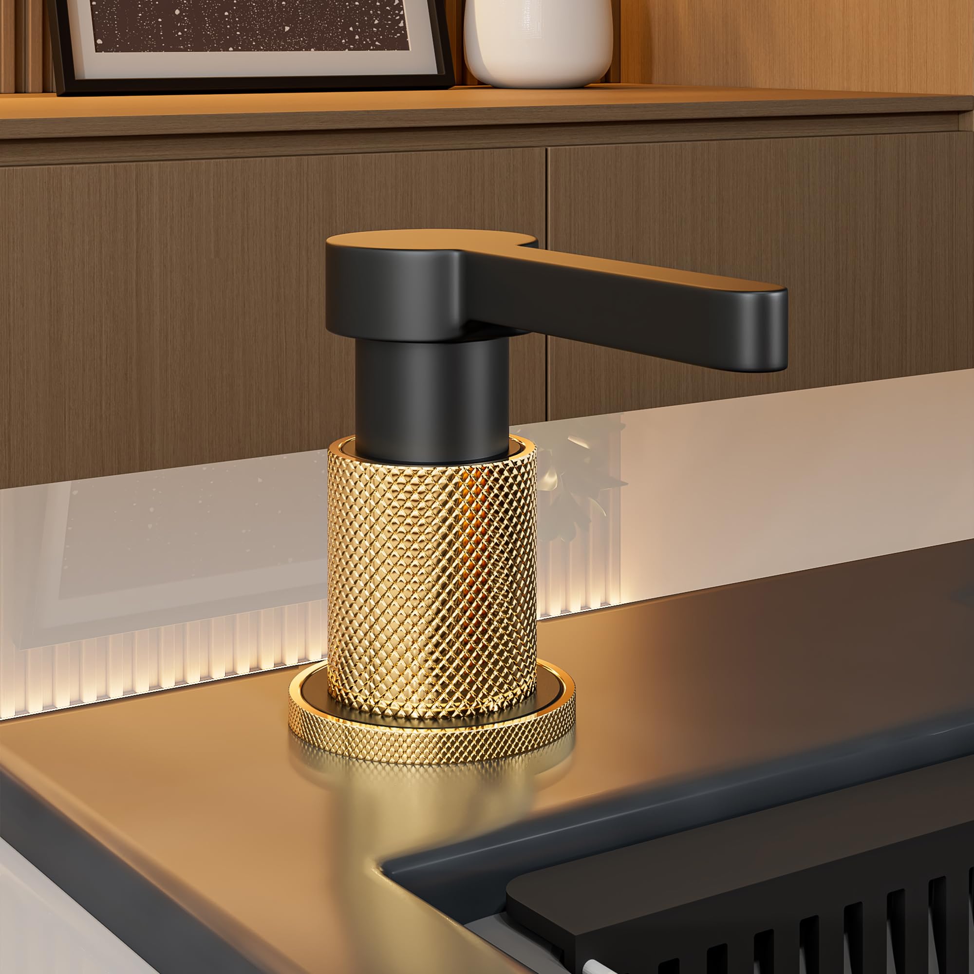 Photo 1 of ***MISSING ASSEMBLY PIECES*** TYESTAND SD-80 All Brass Sink Soap Dispenser for Kitchen Sink Copper Pump Built in Dish Soap Dispenser with 17.6 oz(520ml) Bottle and 59"(1.5m) Extension Tube Kit (Matte Black)