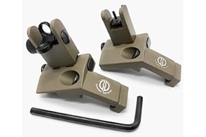 DD DAGGER DEFENSE -Combat Vet Owned Company- Dagger Defense flip up BUIS 45 Degree Picatinny Rail Mounted Backup Iron Sights.