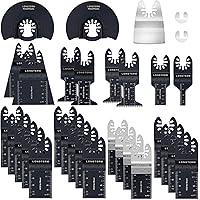 LONGTERM 31PCS Universal Oscillating Multitool Saw Blades Kit – Quick Release Blades for Wood & Metal Cutting, Compatible wit