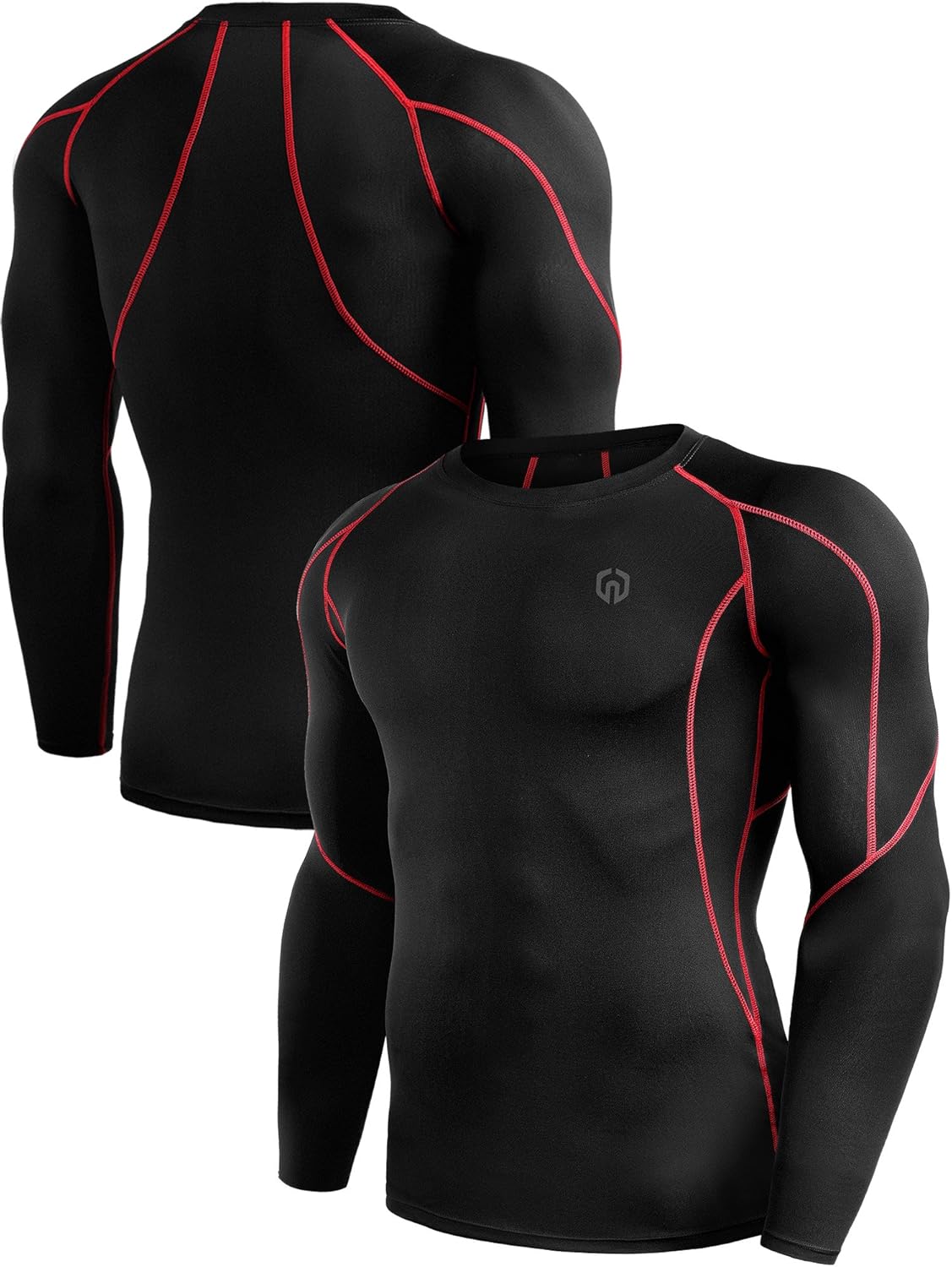Neleus Men's Dry Fit Long Sleeve Compression Shirts Workout Running Shirts: Clothing