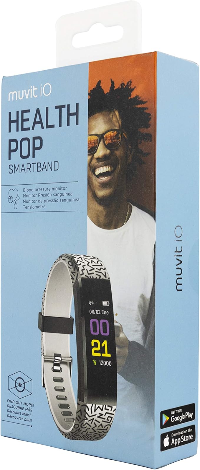 Muvit iO Pulsera de Actividad y Salud Health Pop Forms Negro ...