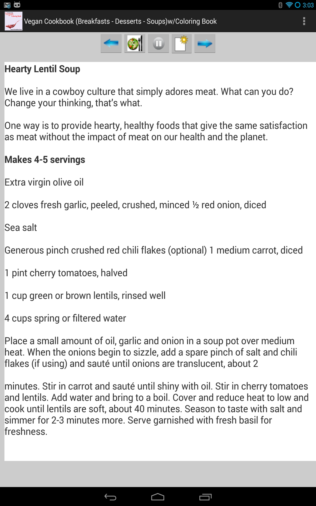 Adult Coloring Book - Vegan Cooking and Coloring (Soup, Breakfast, and Dessert)