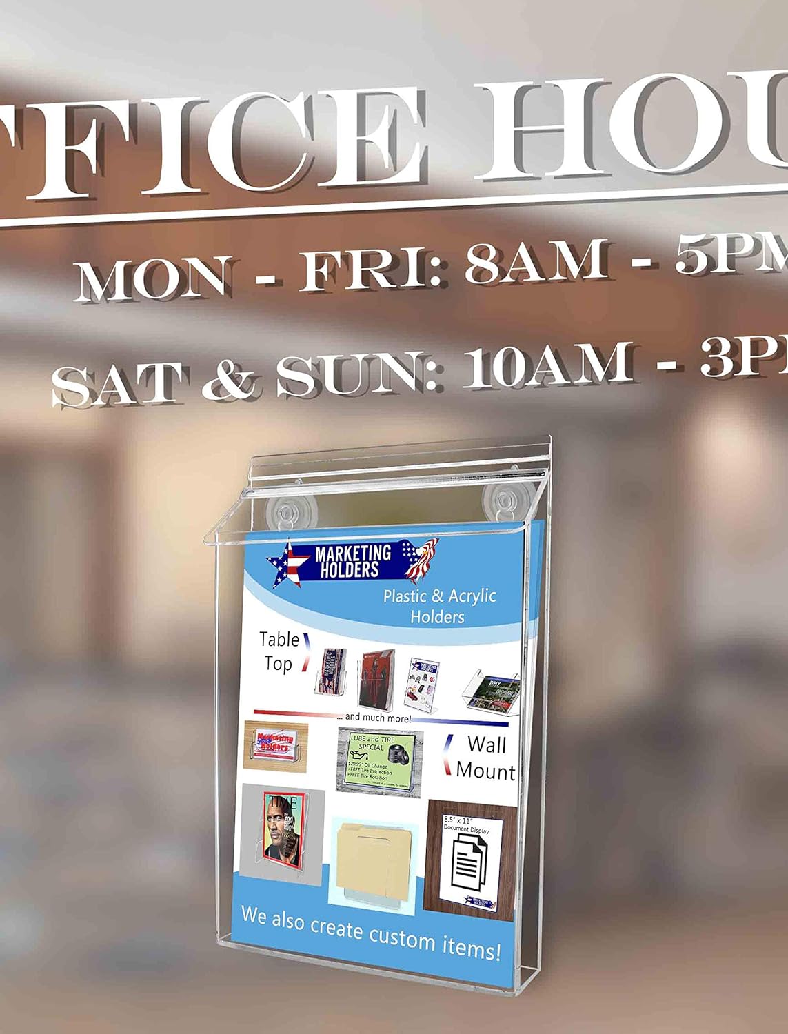 outdoor brochure holders on Marketing Holders Outdoor Wall Real Estate Listing Box Menu Signage Brochure Holder 10w X 13h W Suction Cups Qty 1