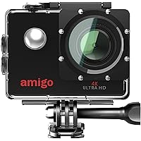 Amigo AC-40 4K Sports Action Camera with 16MP High Resolution with WiFi | 4K Ultra HD (@30fps) Video Recording with 120 Degree Wide Angle Lens and Waterproof Upto 30 Meters (Black)