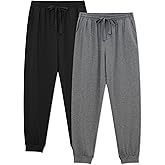 EA'S SECRET Men's 100% Cotton Pajama Bottoms Stretch Waist Soft Drawstring Sleep Lounge Pj Pants with Pockets