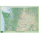 Washington State Map - 23.3 x 16.5 inches &ndash; Paper Laminated