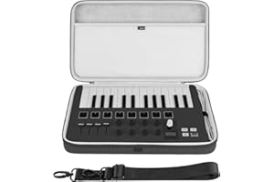 Geekria USB MIDI Keyboard Controller Hand Case, Compatible with Arturia MiniLab 3 / MiniLab MkII 25 Slim-Key, Hard Shell Trav