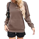 AUSELILY Women’s Crewneck Hoodless Sweatshirt Oversized Long Sleeve Pullover Tops with Pockets 2025 New X Decoration