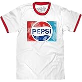 Tee Luv Men's Retro Pepsi Logo Ringer Tee Shirt