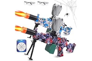 Carrtan 2 Pack Light Up Gel Ball Blasters, Full Auto Electric Splatter Ball Toy, 10 Rounds Per Seconds, 50000+, 700 Hopper, Automatic Outdoor Games Toys for Activities Team Game, Age 12+ Year Up