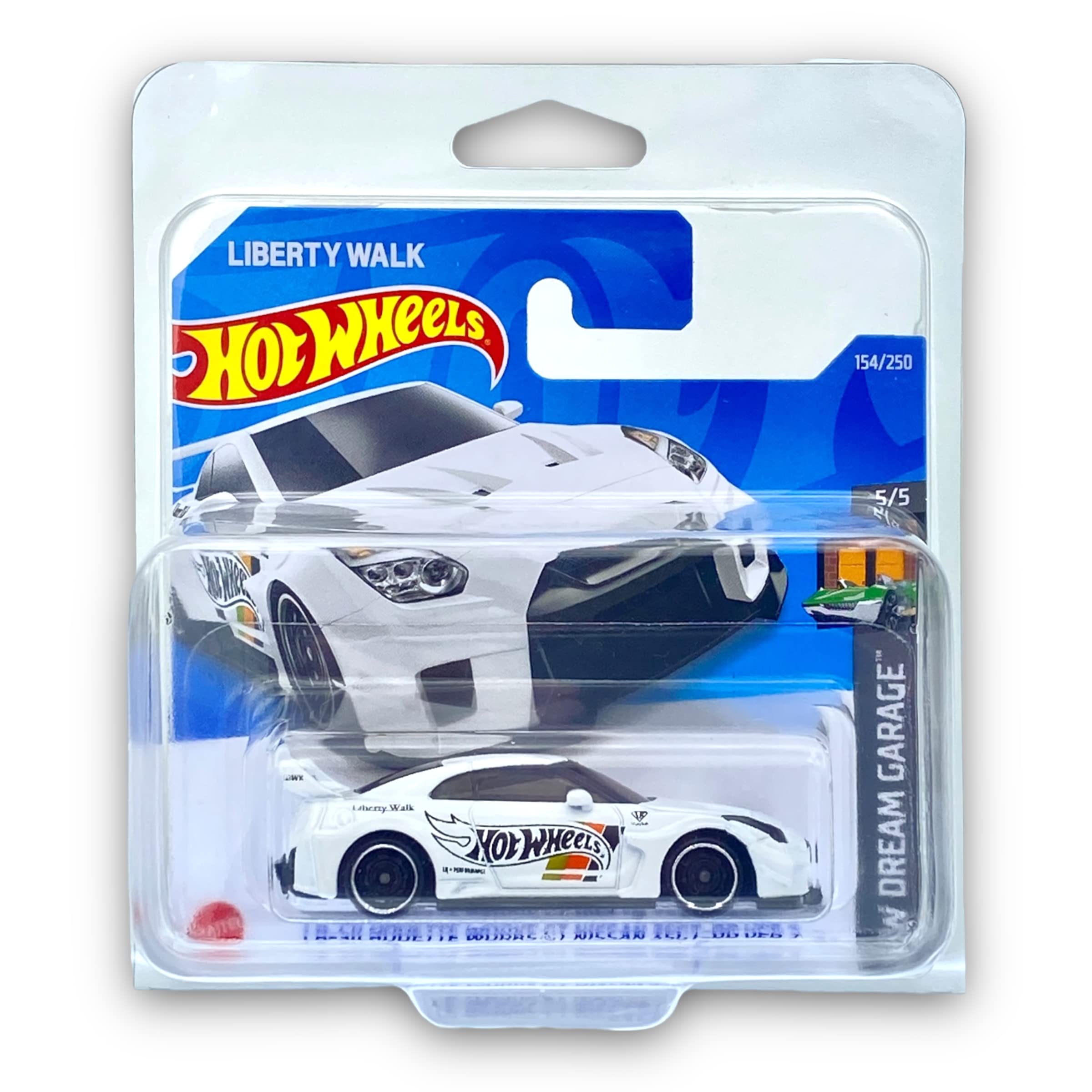 Hot Wheels LB-Silhouette Works GT Nissan 35GT-RR Ver.2 (White) 5/5 HW Dream Garage 2022 - 154/250 (Short Card) - COMES IN A KLAS CAR KEEPER PROTECTIVE COLLECTORS CASE - HCX49 (HW0248)